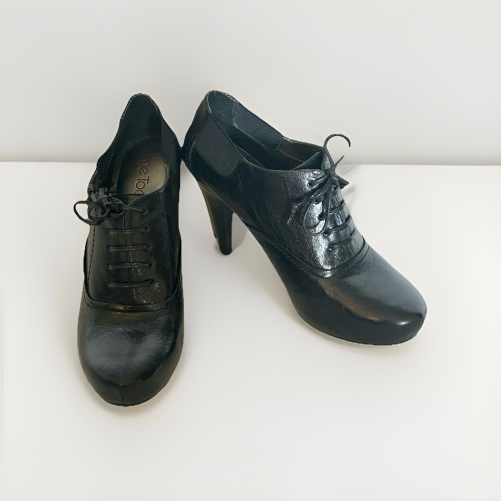 5/$20🎉 Me Too Oxford Lace Up Pumps Size 8.5 High Heel Booties Black